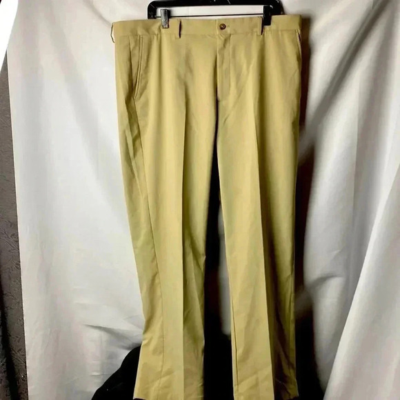 GREG NORMAN MENS SIZE 38x 30 TAN GOLF PANTS VERY GOOD CLEAN CONDITION - Picture 1 of 11